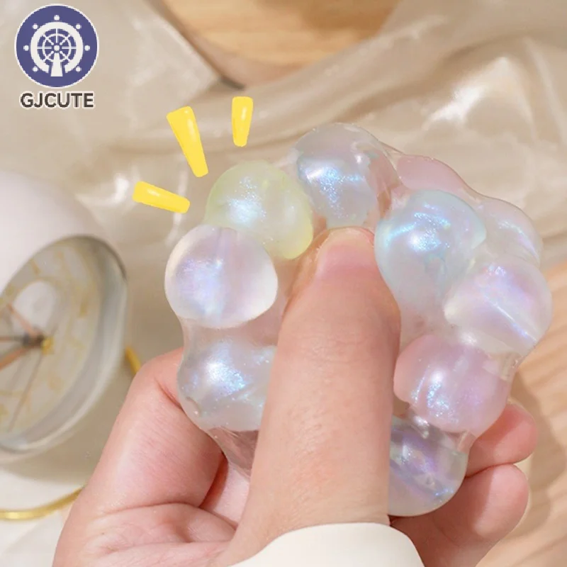 Stress Relief Squeeze Pearl Balls Stress Ball Fidget Toy Glazed Beads Vent Ball Pearl Balls Party Kids Fidgeting Girl Baby Toy