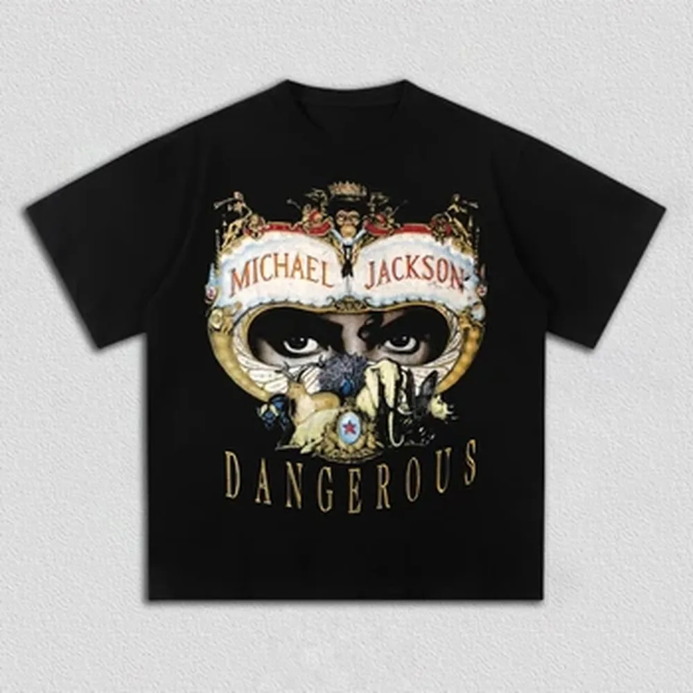 2026 New Michael Jackson MJ Y2k Graphics Cotton Shirt O-neck Short Sleeve Men's Clothing Women Fashion Hip-hop T-shirt Summer
