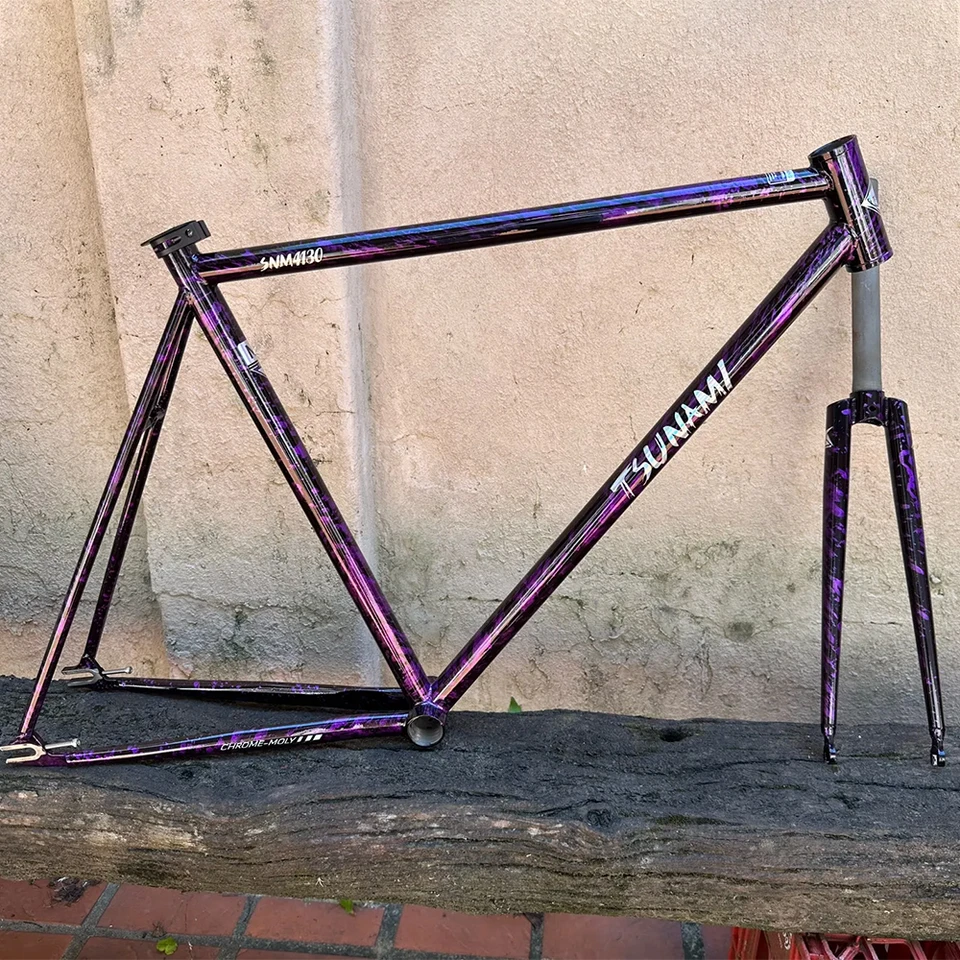700C Bicycle Frame Chromium Molybdenum Steel Tsunami SNM4130 Fixed
