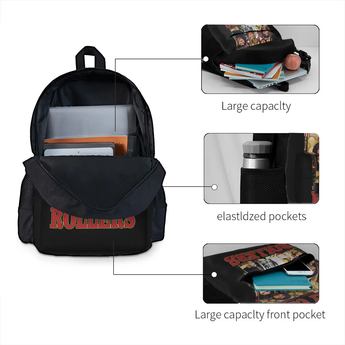 Band Bay City Rollers Music Rock Retro Vintage Student Backpack School Bag  for Men Women Fashion Bookbag Shoulder Bags