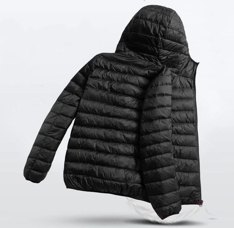 

Ультралегкая белая куртка на утином пуху, мужская водонепроницаемая повседневная портативная уличная легкая мужская куртка-пальто, осень-зима