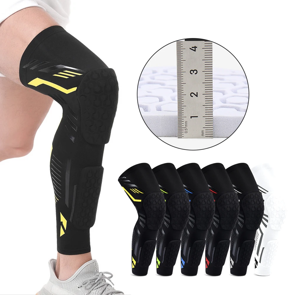 1 Stück Kniebandagen, stoßfeste Knie- und Wadenpolster, Oberschenkel-Kompressions-Beinmanschetten zum Schutz für Jugendliche und Erwachsene beim Sport und Fußball