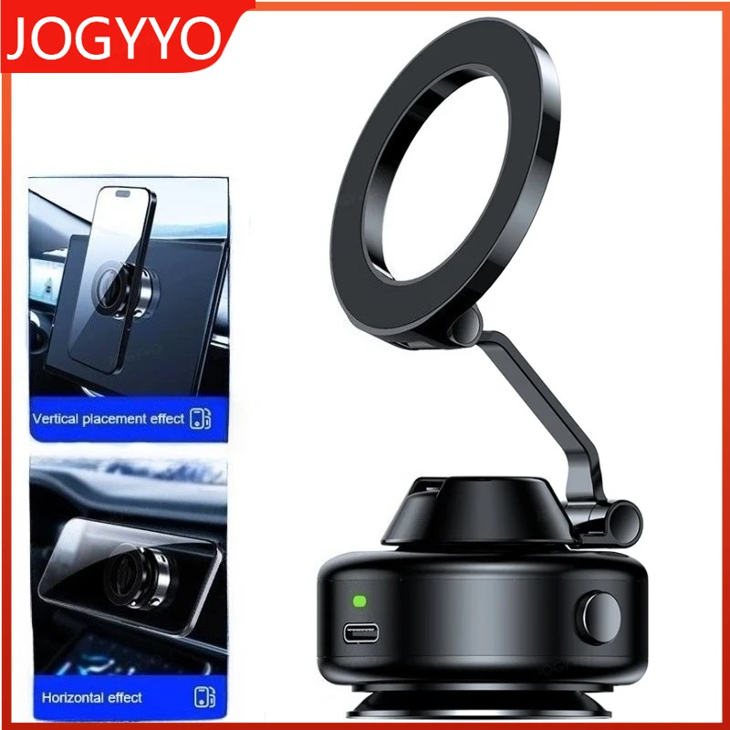 

Электрический вакуумный автомобильный держатель для телефона 360° ° Вращение N52, сильная магнитная складная подставка для iphone 17, 16, 15 Pro Max, подставка для громкой связи