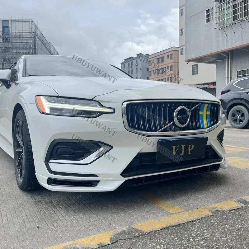 3 Pcs Car Front Bumper Lip Diffuser Splitter Body Kit Lower Bumper Protector For Volvo S60 V60 (Only For SPORT Style) 2020-2025 view 3
