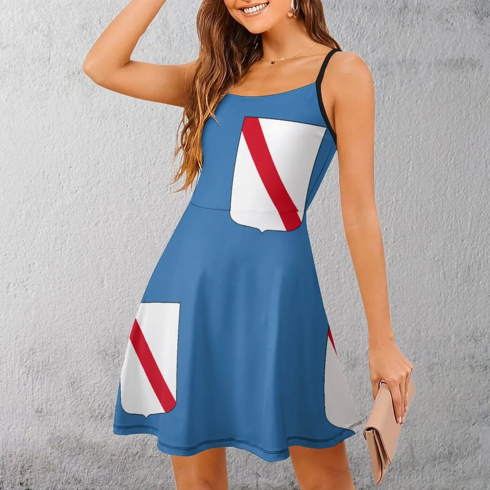 

Flag of Campania Women's Sling Dress Cute Exotic Woman's Gown Funny Vintage Clubs Strappy Dress