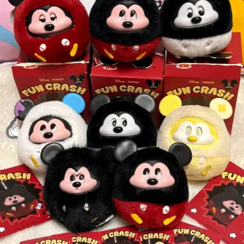 

Miniso Mickey Fun Collision Series виниловая плюшевая слепая коробка кулон игрушка для женщин модный коллекционный подарок-сюрприз