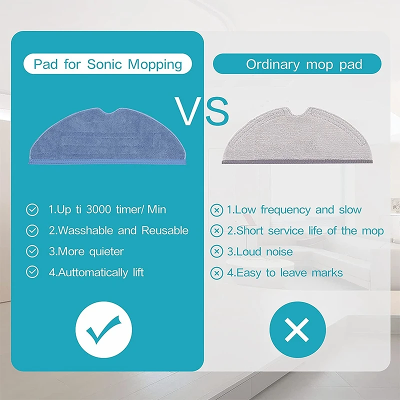 Roborock用の再利用可能なモップ交換パッド,硬い床布,マイクロファイバー,t7s,t7s plus,s7,6個