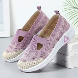 Women's Summer New Casual Shoes Breathable Soft Sole Wear-resistant Hollow Lightweight Running Sports Flats Women's