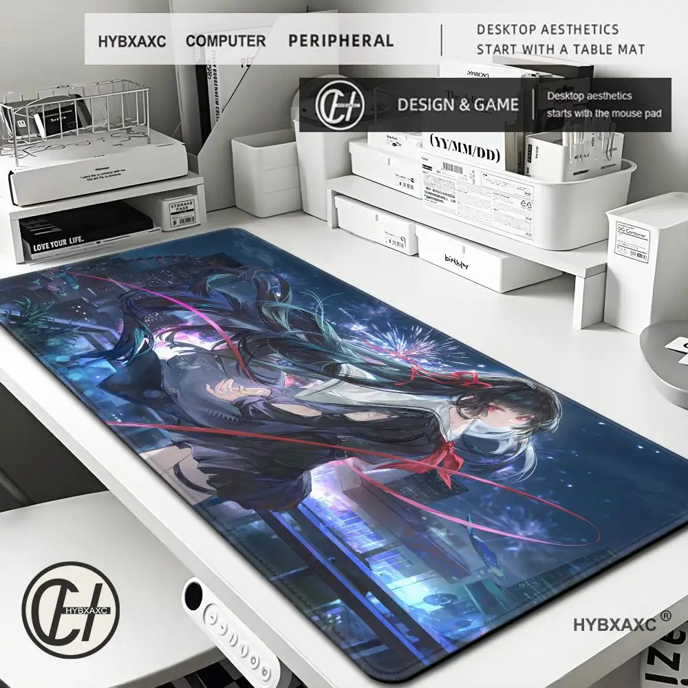 

New Kawaii Chisa Rubber Mousepad Gaming Wuthering Waves Cute Girl Mouse Pad 900x400mm Computer Non-slip Rubber Keyboard Mats