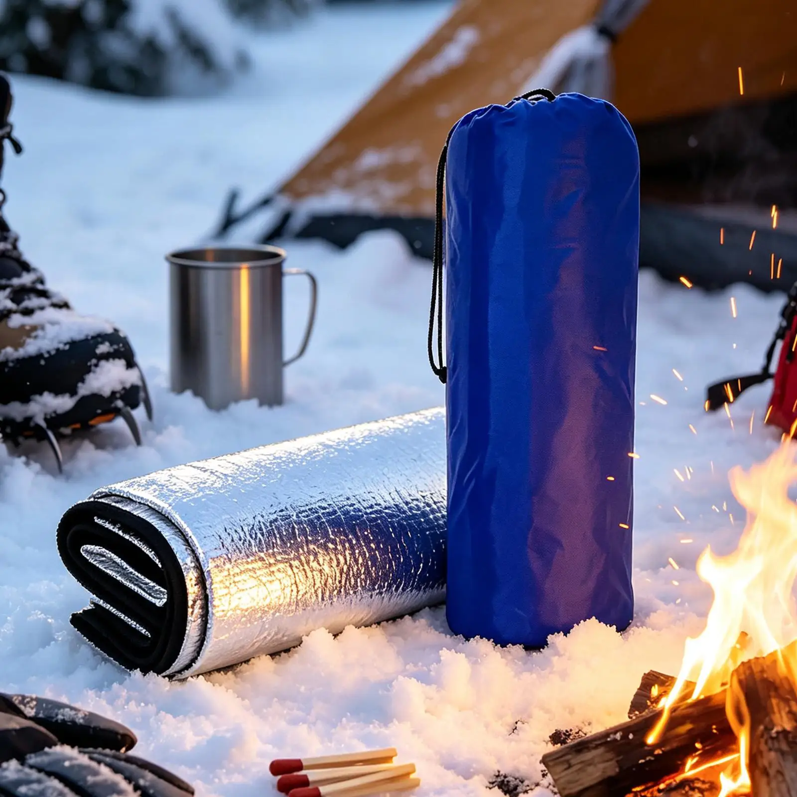 Camping Blanket Waterproof Splash-Proof Stain-Resistant Pad Aluminum Foil Sleeping Tent Pad For Beach Picnic Backyard Music
