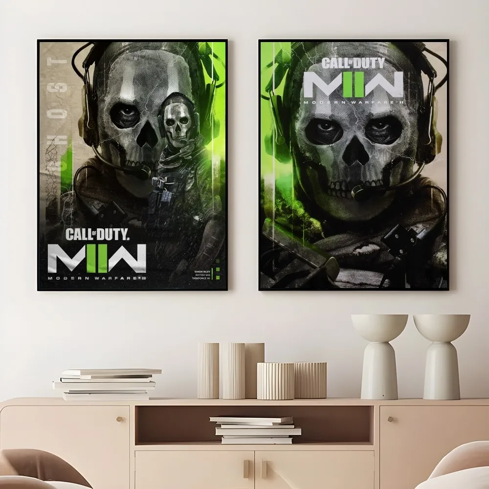 Game C-Call Of D-Duty W-Warfare II Poster Sticky Wall Art Printing Waterproof Home Living Bed Room Bar Aesthetic Decor