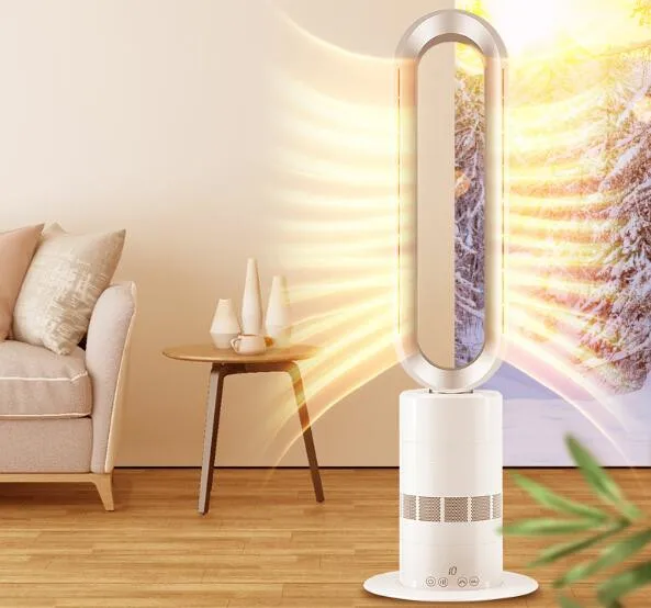 

Fire proof PTC ceramic wire heating air cooler fan heater smart . portable bladeless tower fan tip-over protection