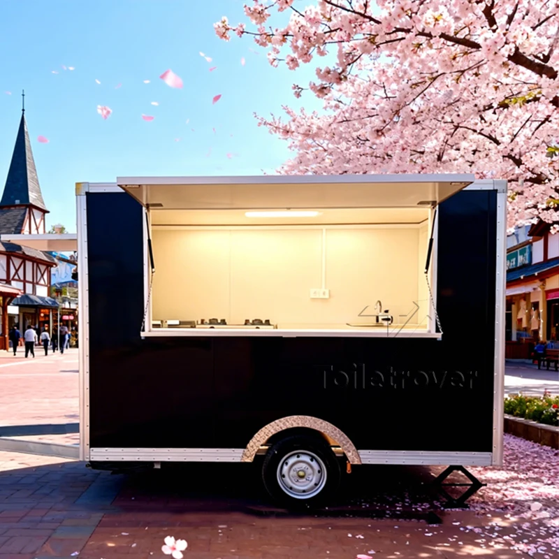 

Коммерческий кейтеринг, мобильный прицеп для фаст-фуда, США, индивидуальный квадратный грузовик для еды с полной кухней, вагон-ресторан, грузовик для еды, ресторан