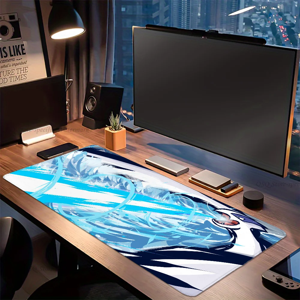 P-Pokemon Lugia Battle Mousepad Mouse Mat حصيرة مكتبية مع وسادة ملحقات الألعاب Prime Gaming XXL لوحة المفاتيح حصيرة الحشو #2