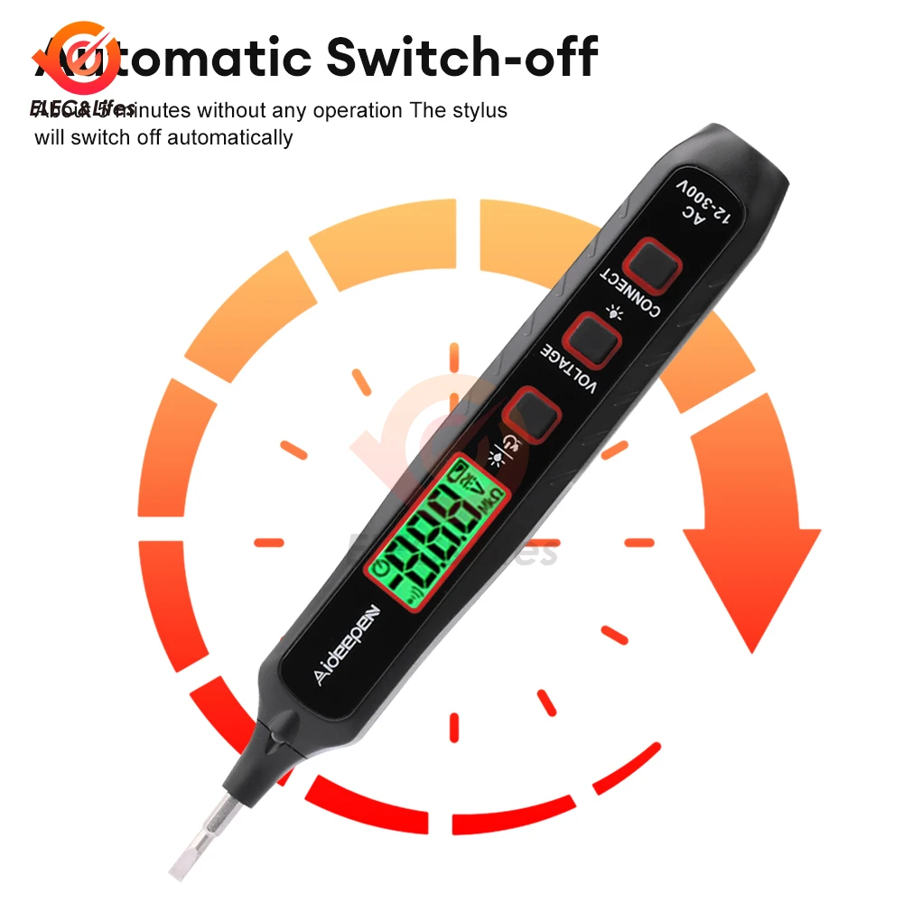 JL-01 AC 12-300V sensor cerdas, pena uji tegangan Digital Lcd multifungsi, pena uji Alarm warna ganda suara dan cahaya