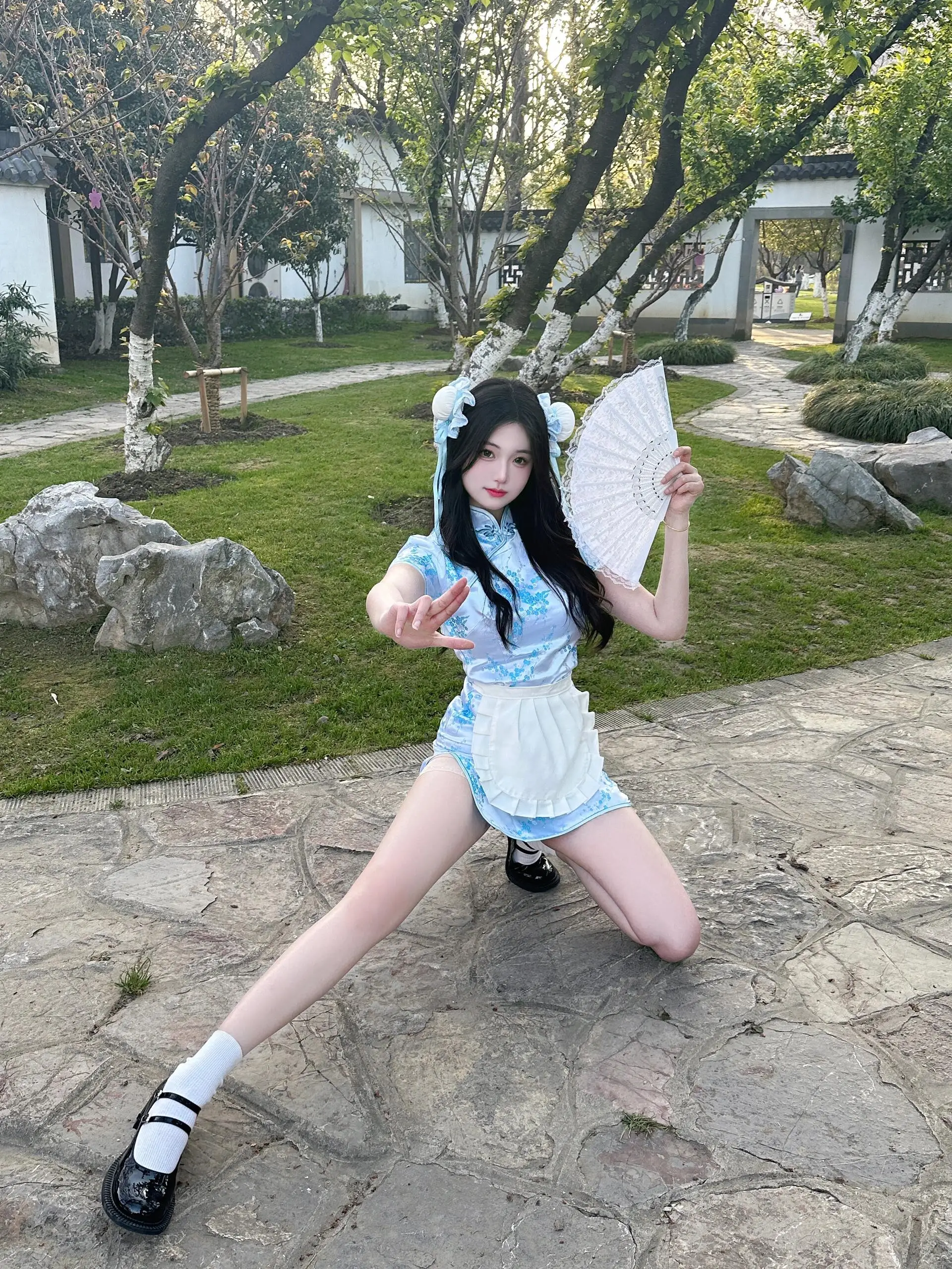 New Chinese Sle  Dr ort Sve ort  Daily Wear Soft Girl Maid orm loween Cisas Cosplay ...