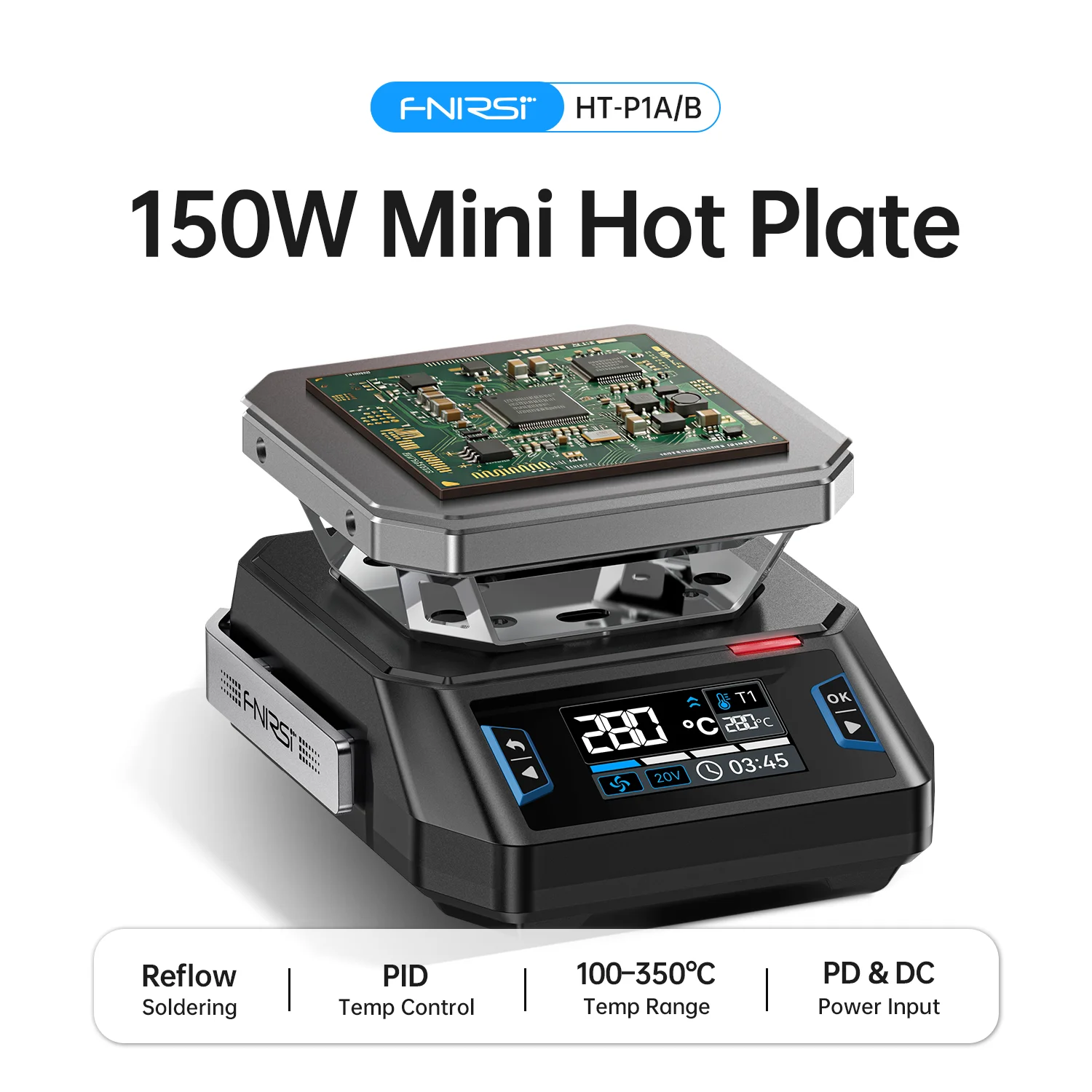 piastra-riscaldante-mini-fnirsi-ht-p1-150w-con-temperatura-costante-e-preriscaldamento-350-℃-stazione-di-rilavorazione-portatile-per-saldatura-pcb-smd-e-strumento-di-riscaldamento
