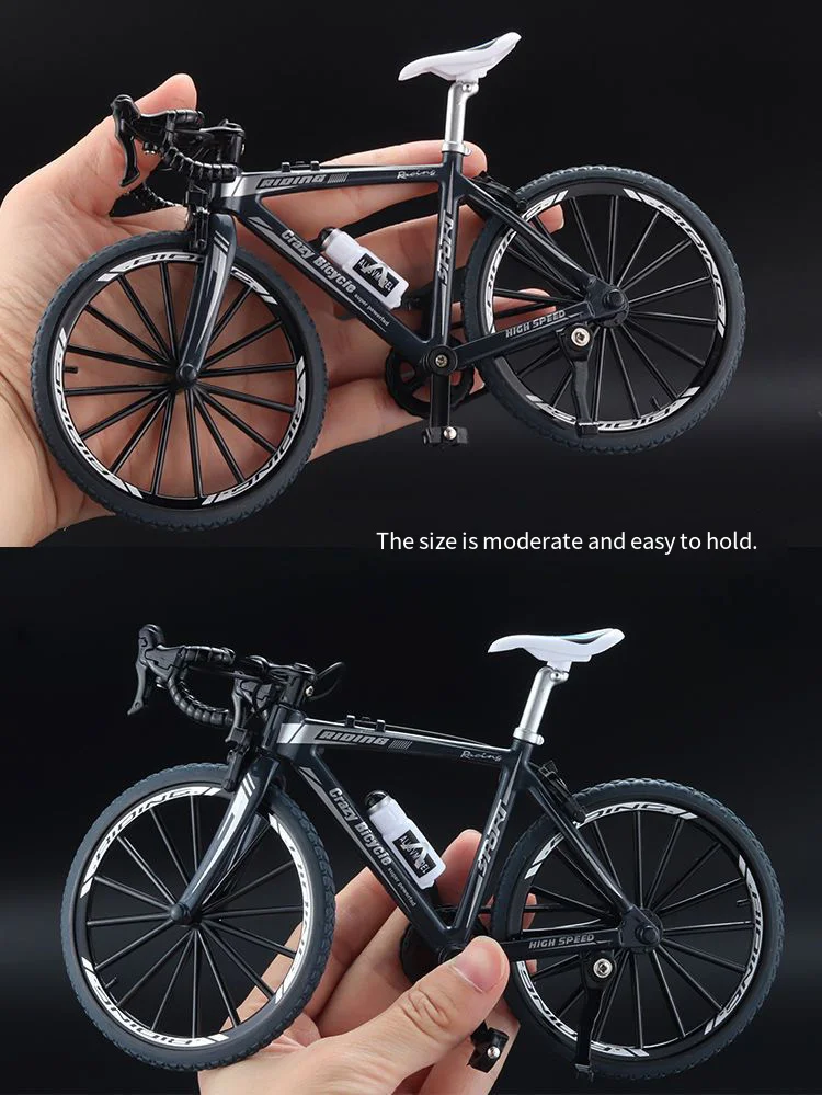 1:8 Alloy Model Simulation Bicycle Decoration  Mini Kids Bike Toy Fast  Furious Themed Birthday Gift Racing Bike Model view 3