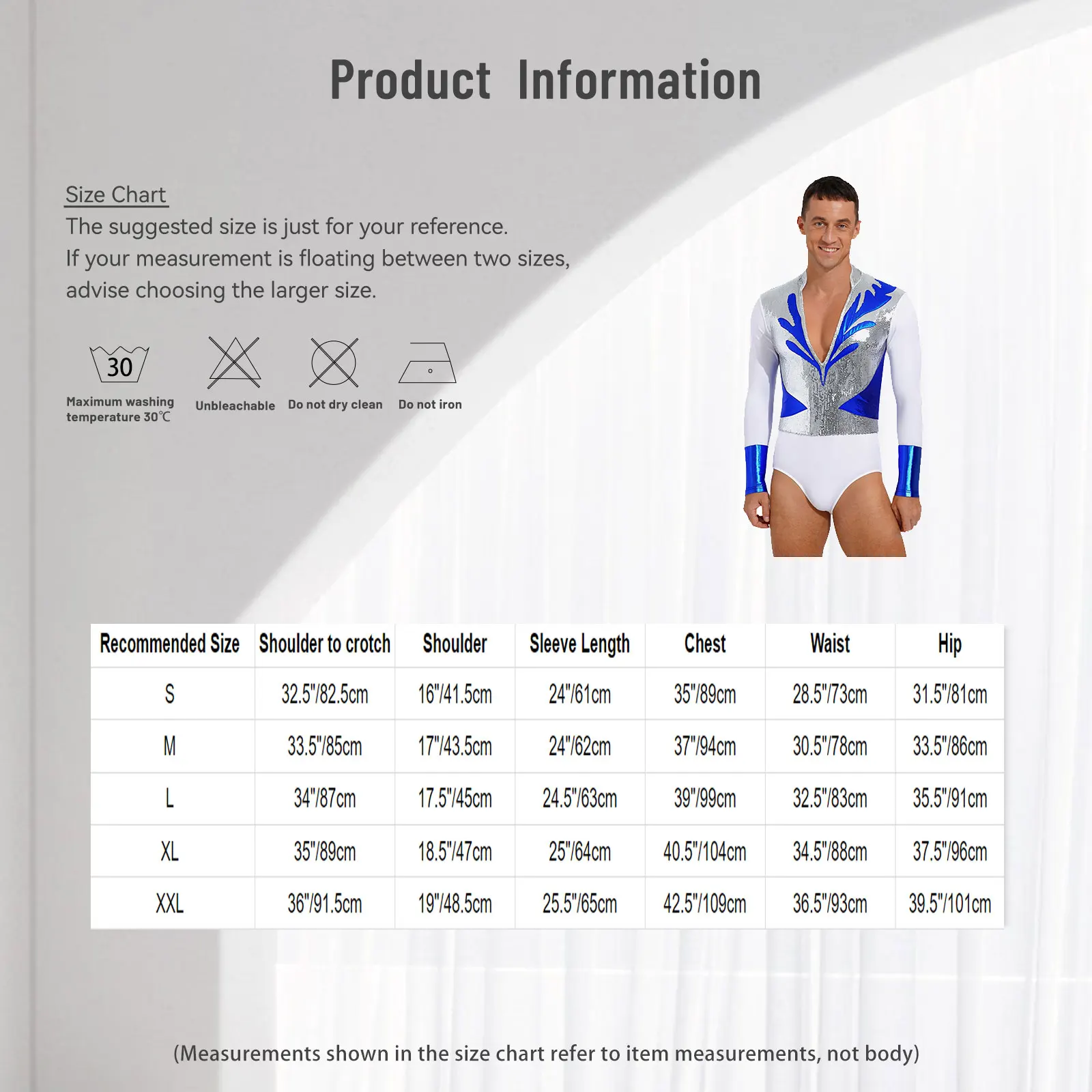

Sleek Latin Dance Performance Top for Men Glittery Long Sleeve Leotard for Ballet Latin And Ballroom Stage Dance Competitions