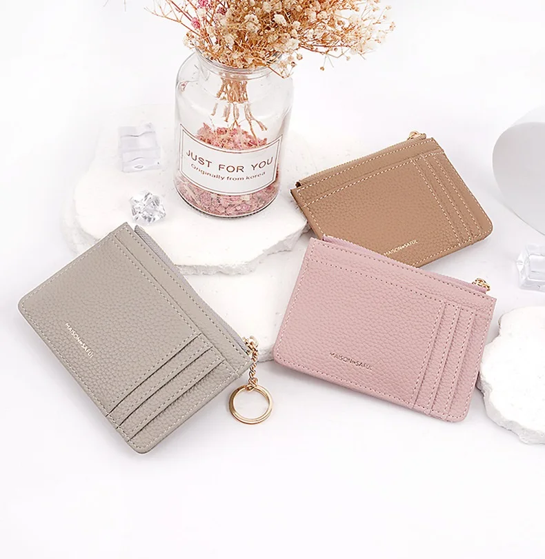 Korean Style Women Card Holders Multifunctional Ladies Card Wallets Zip Female Coin Purses