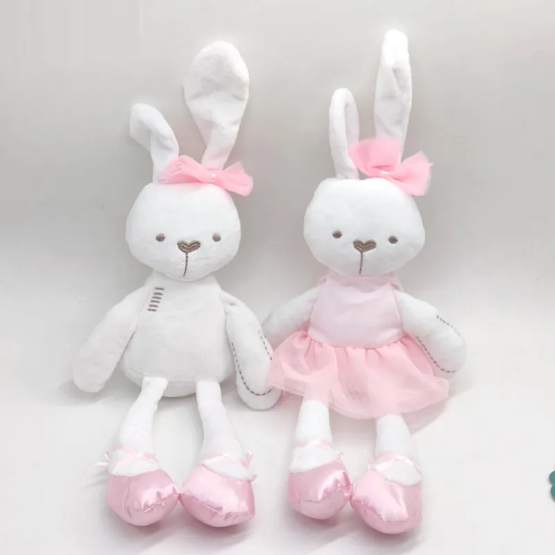 Poupée apaisante en peluche pour bébé, lapin de sommeil, jupe rose, grande poupée mignonne, lit 2025