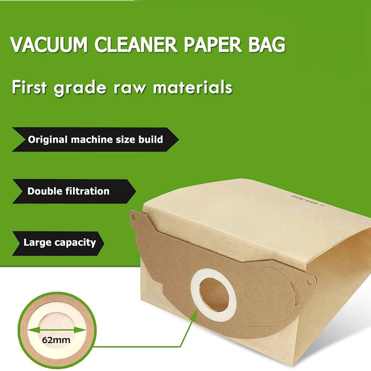 Bolsa de basura con filtro Vaccuum para aspiradora Karcher A2004 WD2, 15 piezas, 6.904-322,0