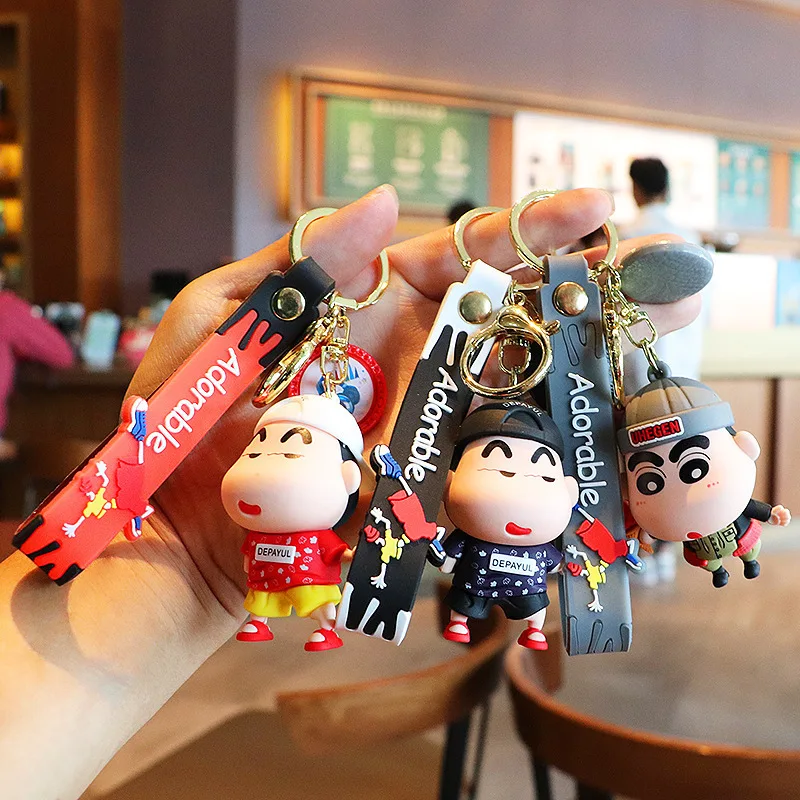 Crayon Shin-Chan Dressing Up Fashion Cartoon Creative Keychain Car Backpack Key Pendant Decoration Cute Cartoon Doll Kids Gift