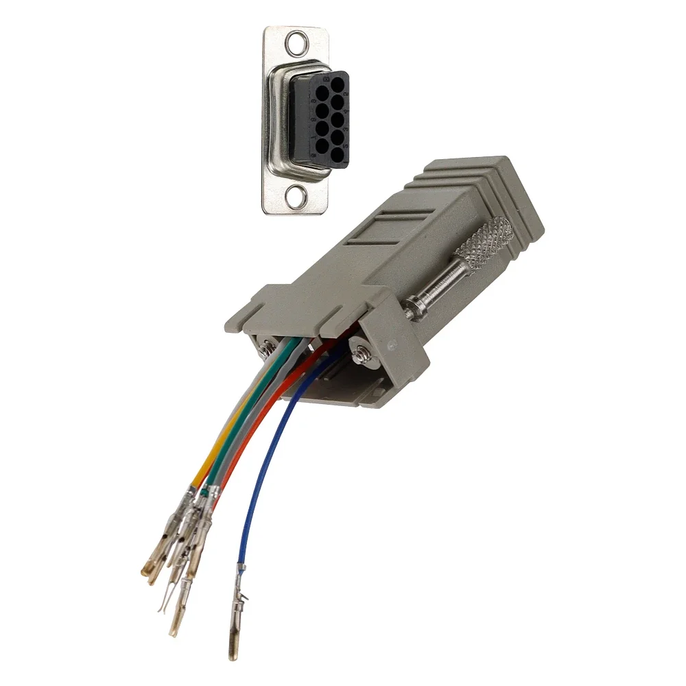 200Pcs DB9หญิง RJ45หญิง RS232โมดูลอะแดปเตอร์ F/F Connector Converter Extender สำหรับคอมพิวเตอร์