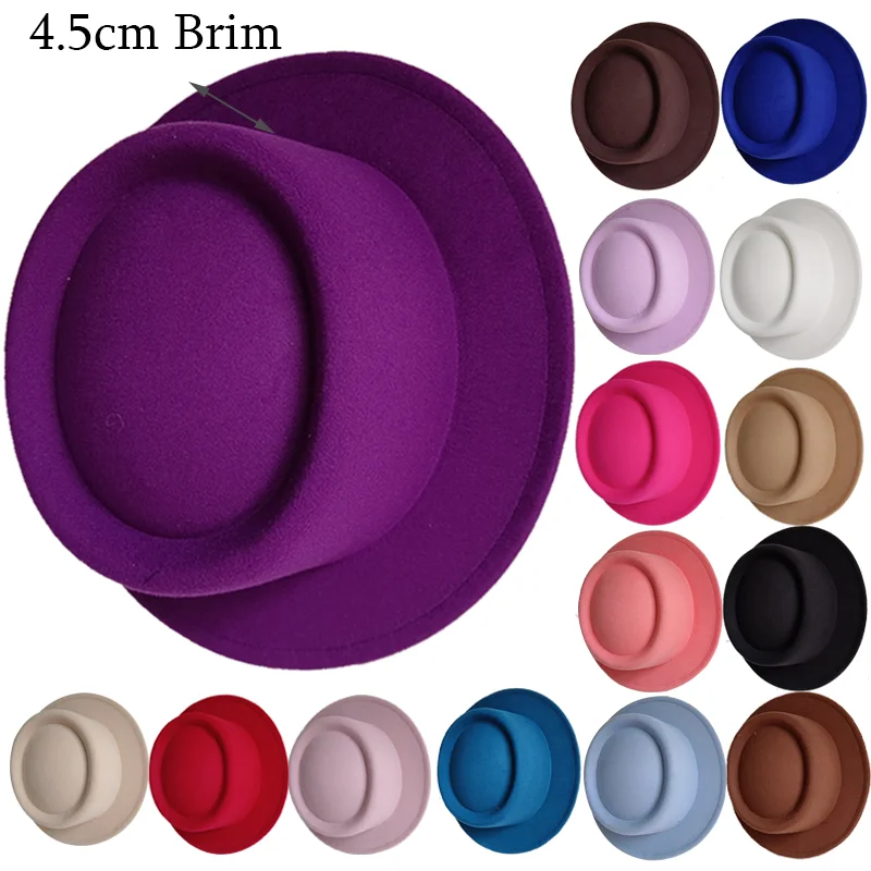 Fedora Hat 4.5CM Dark Magenta  Wide Brim Men's Fashion Autumn/Winter Pork Pie hat Wedding Hat Women's Hat Gorras para hombres