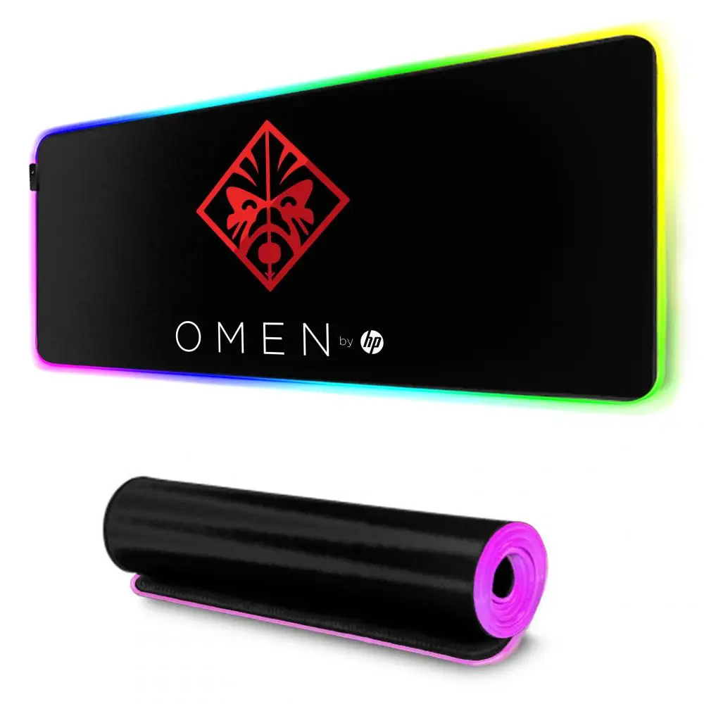 Hp Omen Mouse Pad Gamer Rgb Desk Mat Back Light Led Mousepad Setup Gaming Accessories Deskmat Big Mousepad Backlight
