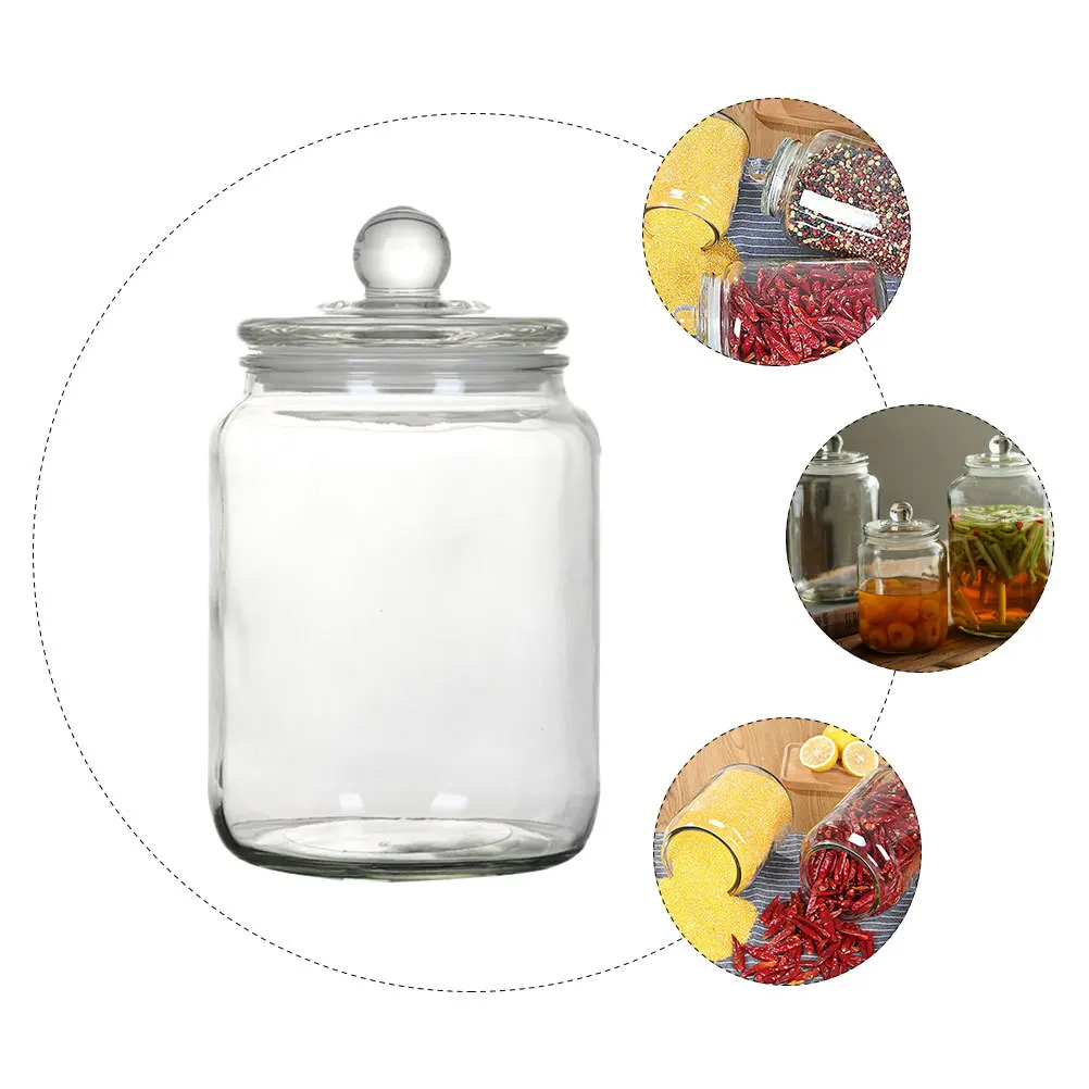 

Glass Airtight Storage Jar Sealing Food Container Small Transparent Kitchen Canister Clear Lid Sealable Glass Jars