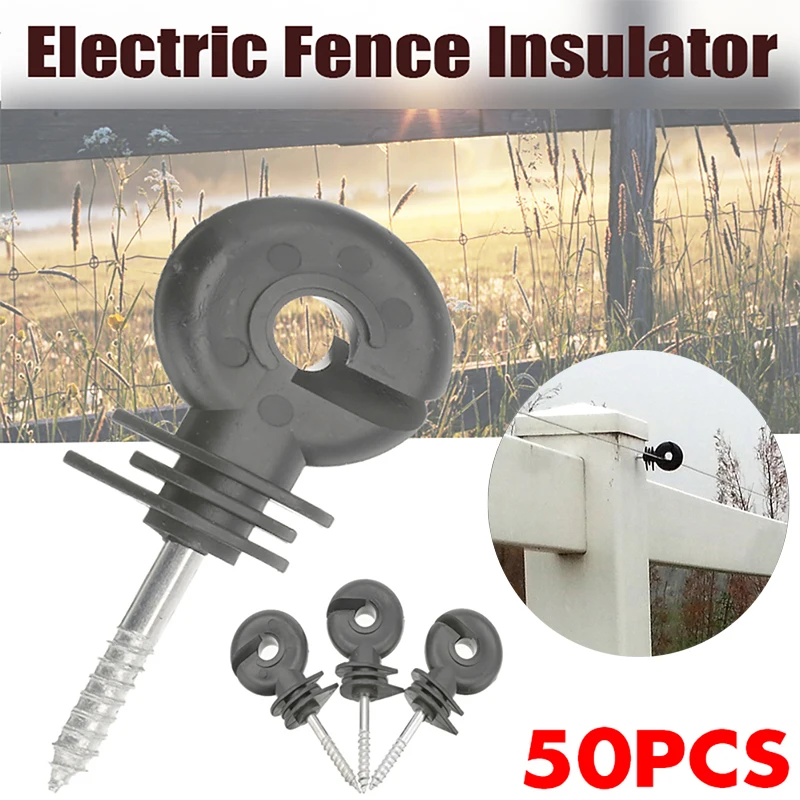 

50Pcs Electric Fence Insulators Durable Screw Posts Multi-functional Fence Insulators Post Insulator Accessories For Garden