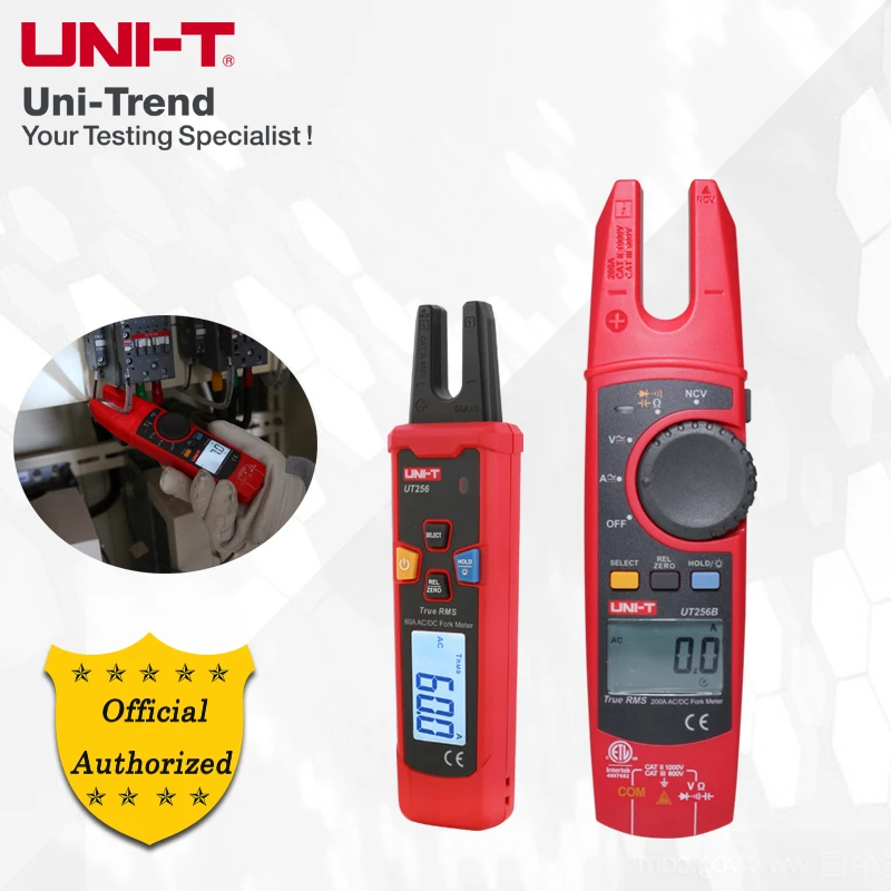 UNI-T UT256B 200A AC/DC True RMS Fork Meters/LCD Backlight/NCV Test/UT256 AC/DC 60A