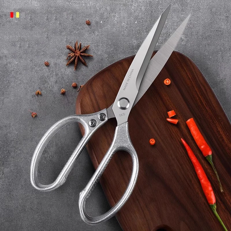 Extended Kitchen Scissors for Fish Killing, Stainless Steel Chicken Bone Scissors, Multi-functional Roasting Large Scissors