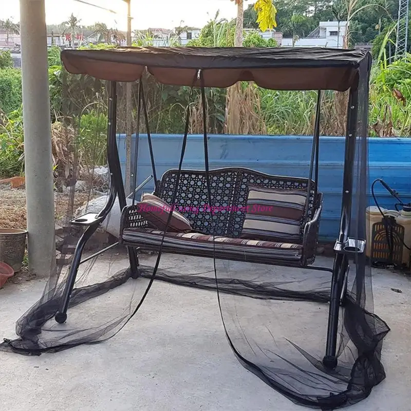 Garden Swing Screen Cover with Breathable Screen Panels, Upper Panel and Easy Front Access for Outdoor Porch Seating and Daily