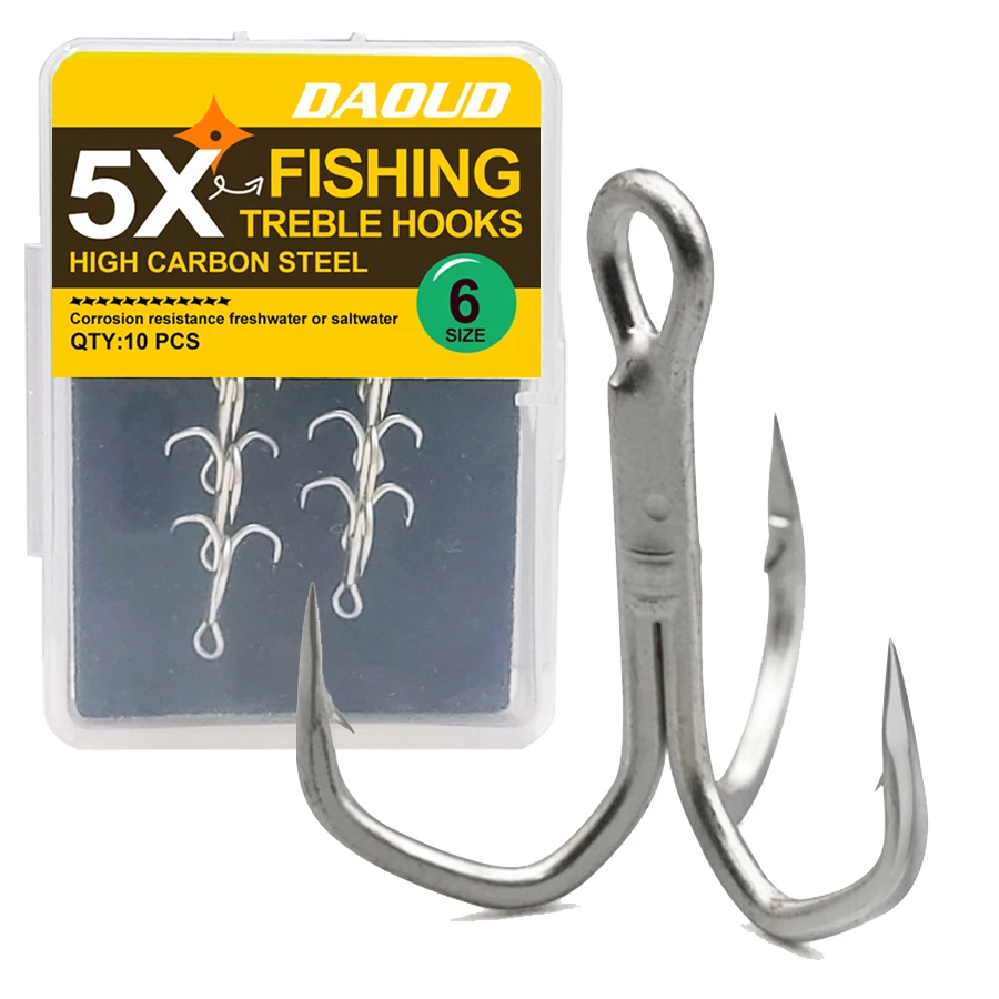 Dreifachhaken, 10 Stück/Karton, 5 x starke, scharfe Dreifach-Angelhaken mit Widerhaken für Süßwasser-Salzwasser-Angeln, 20 Stück/2 Box 2 # -10 #   Drillinge