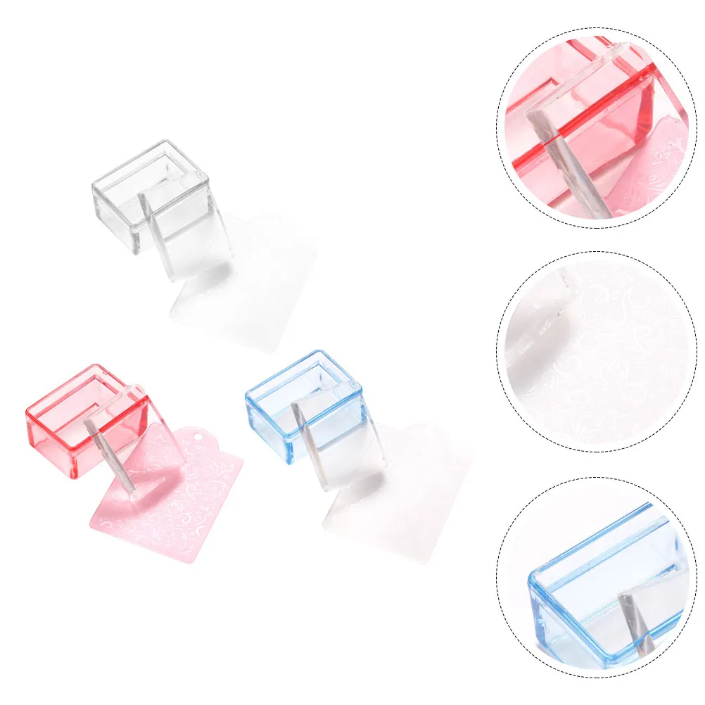 

3Pcs Nail Stamping Plates Transparent DIY Transfer Decals Manicure Salon Decoration Tools Manicure Stampers French Nail Stampers