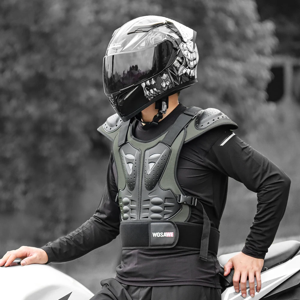 WOSAWE Motorcycle Jacket Men Full Body Armor Motorcycle Motocross Racing Moto Armor Riding Motorbike Protection