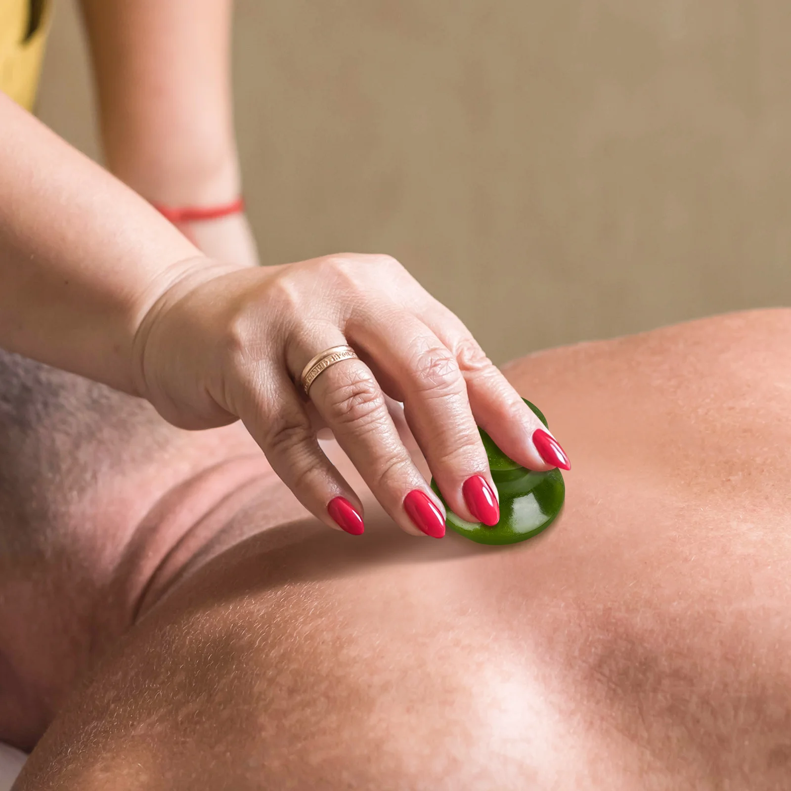 2 قطعة أحجار تدليك الفطر مدلك تجميل الوجه المحمولة أداة العلاج الساخن الباردة لاسترخاء الجلد السموم