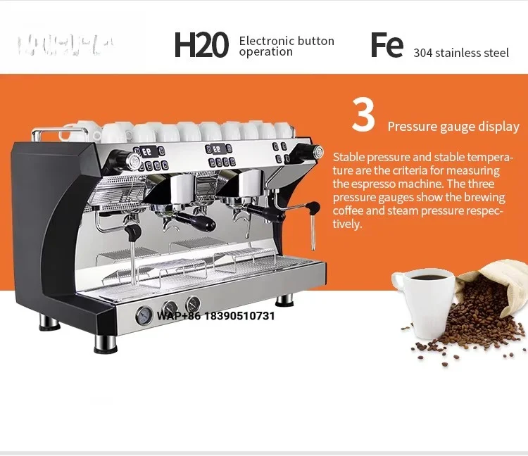 Cafetiere 2 Groups Professional American Coffee Make Italian Semi Automatic Electric Espresso Coffee-Machin