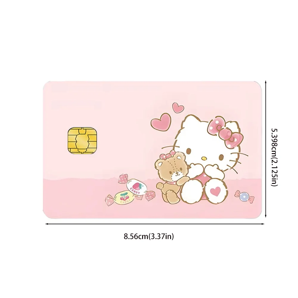5/10pcs Saniro Random Card Stickers Hello Kitty Waterproof Matte Protective Decorative Film Stickers Fit For Debit Credit Card