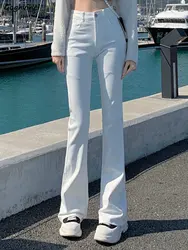 Flare Jeans Women High Waist Causal Skinny Fashion White All-match Summer Korean Style Office Lady Chic Streetwear Ins Elegant