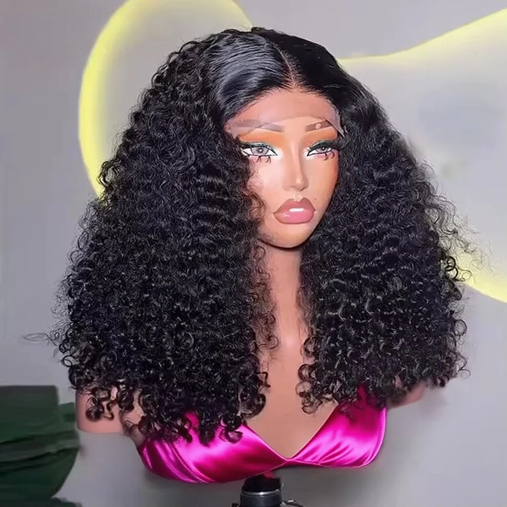 250% 밀도 웨이브 13x6 밥 가발, 앞머리가 잘라진 워터 컬리 7x5 글루리스 가발, 여성용 인모 레이스 프론탈 가발 (바로 착용 가능)