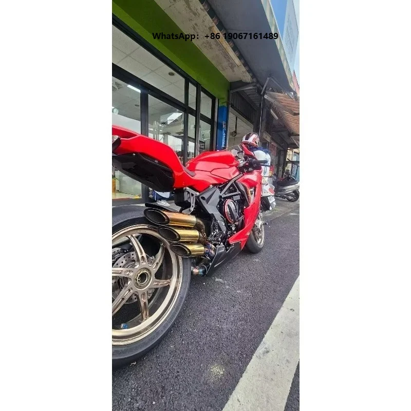 Professional Lightweight Titanium Organ Pipe Tail Section Complete Unit Motorcycle Exhaust Assembly XJY