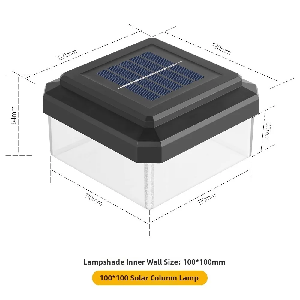 New IP65 Waterproof Solar LED Post Cap Light LED Light Post Cap Design Deck Lighting Solar Powered Outdoor Use Pathway Lighting