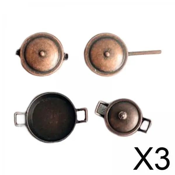 

3x 4 шт. металлические кастрюли и сковородки для кукольного домика, принадлежности для кухонной сцены, украшения