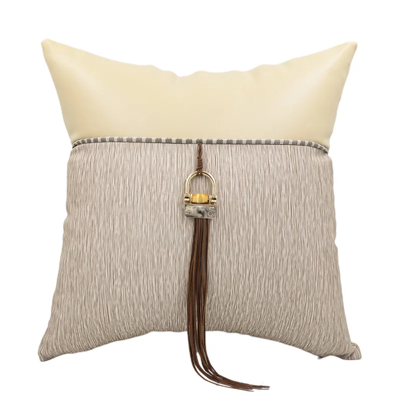 Imagem -03 - Luxo Estilo Árabe Lance Capa Travesseiro com Tassel Modern Cushion Case Cinza Almofada do Sofá Jacquard