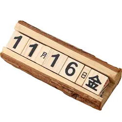 DIY Wood Block Perpetual Calendar Month Date Display Desktop Calendar Wood Calendar Fashion Home Office Decoration Gift