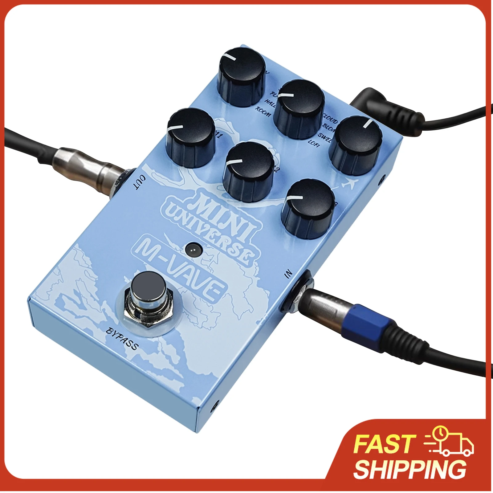 

Гитарная педаль эффектов M-VAVE: цифровой ревербератор с 9 режимами моделирования для гитары