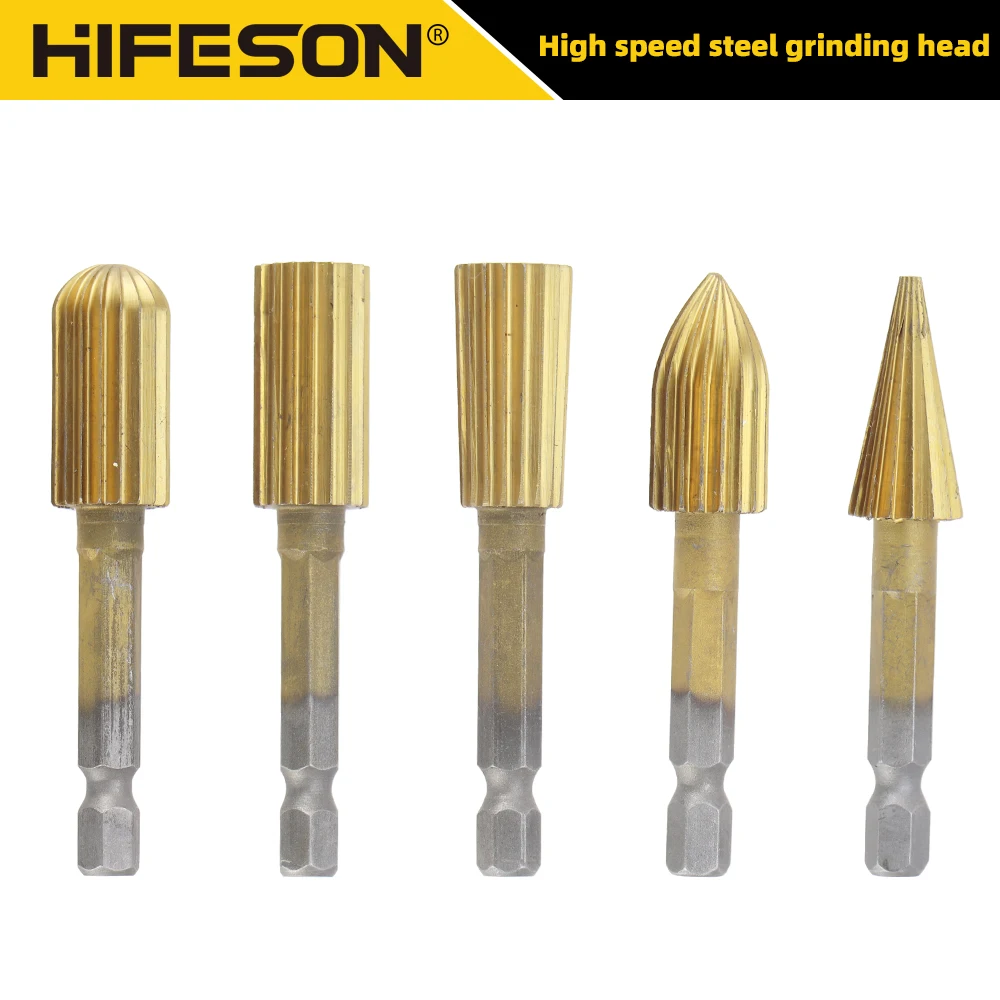 회전 파일 버 세트 5개 고속강 연마 헤드 금속용 회전 파일 세트 특수형 회전 파일 비트